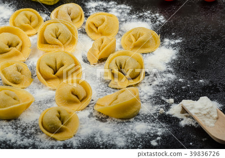Homemade pasta tortellini stuffed Homemade pasta tortellini stuffed 39836726