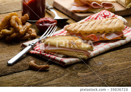 Quick dinner, toast with ham and cheese Quick dinner, toast with ham and cheese 39836728