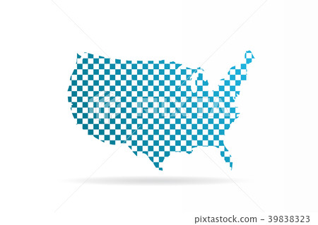 USA United States Chequered Map. Vector Graphic USA United States Chequered Map. Vector Graphic 39838323
