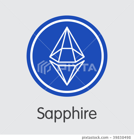Sapphire Crypto Currency Coin. Vector Trading Sign Sapphire Crypto Currency Coin. Vector Trading Sign 39838498