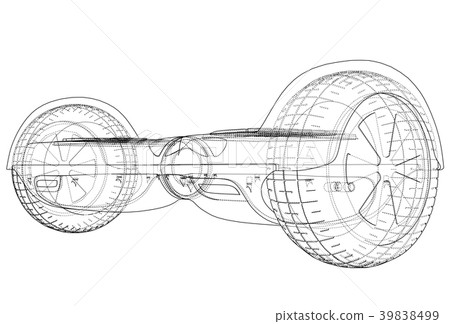 Electric self-balancing scooter. Vector Electric self-balancing scooter. Vector 39838499