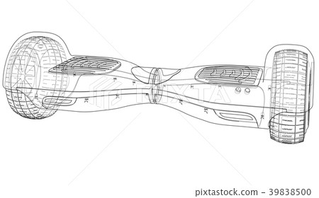 Electric self-balancing scooter. Vector 39838500