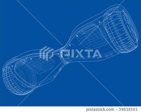 Electric self-balancing scooter. Vector Electric self-balancing scooter. Vector 39838501