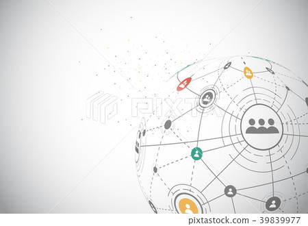 Global network connection. World map point 39839977