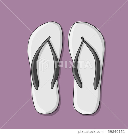 Beach sandals mockup, sketch for your design 39840151