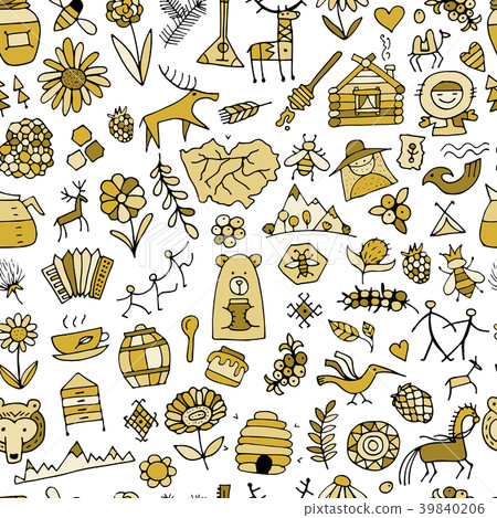 Ethnic design elements sketch 39840206