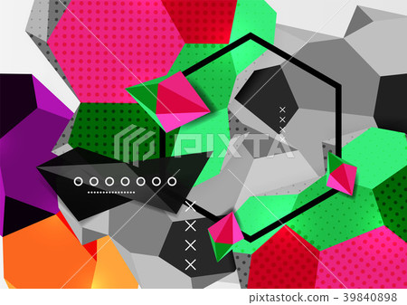 Color 3d geometric composition poster Color 3d geometric composition poster 39840898