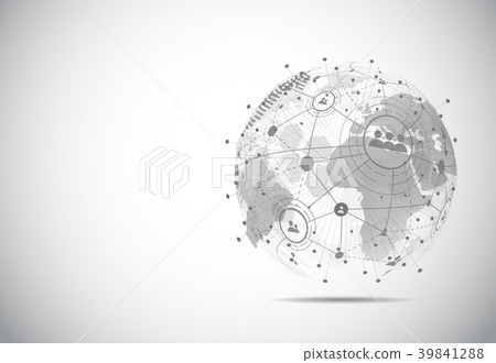 Global network connection. World map point Global network connection. World map point 39841288