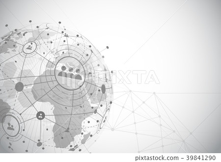 Global network connection. World map point Global network connection. World map point 39841290
