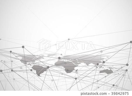 Global network connection. World map point 39842975