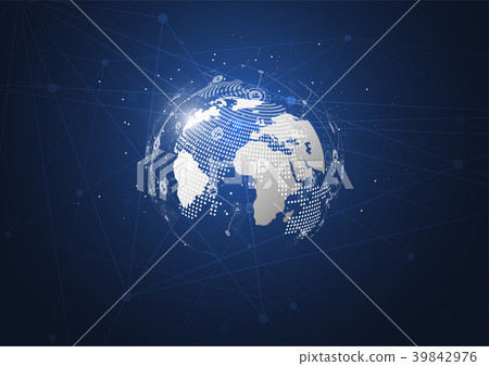 Global network connection. World map point 39842976