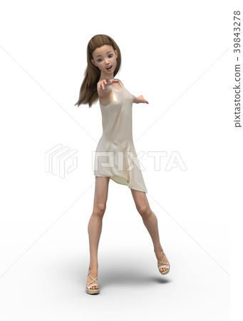 一件女性構成perming3DCG插圖素材 39843278