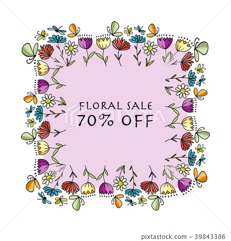 Floral banner for your design 39843386