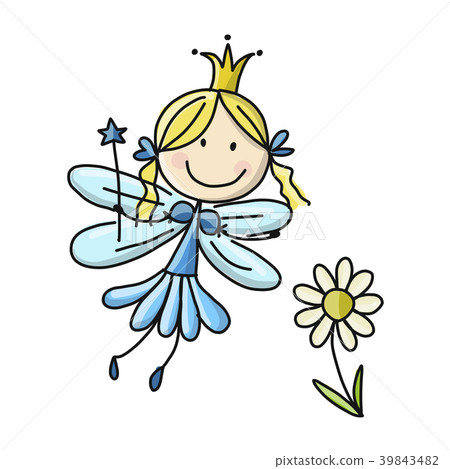 Cute little fairy, sketch for your design Cute little fairy, sketch for your design 39843482