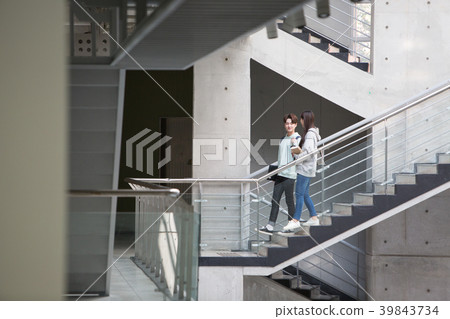 College student couple on campus College student couple on campus 39843734