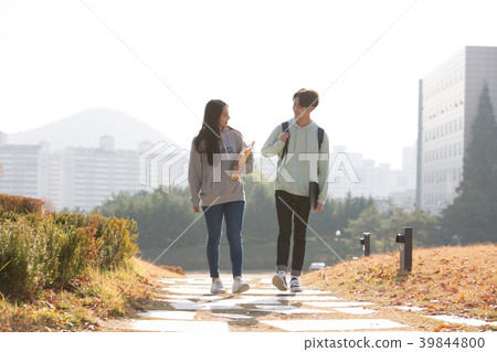 College student couple on campus College student couple on campus 39844800