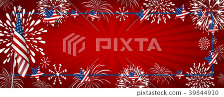 USA background design of america flag and firework 39844910
