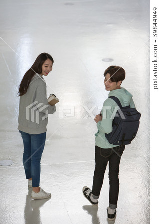 College student couple on campus College student couple on campus 39844949