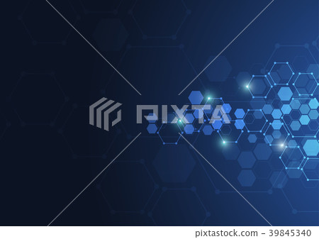Abstract hexagonal molecular structures - Stock Illustration [39845340 ...