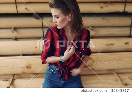 pin-up girl on the street 39845817