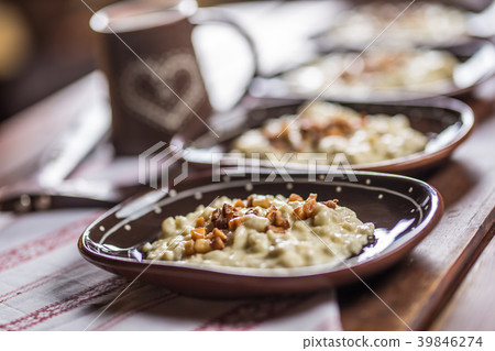 Traditional slovakian food Halusky. 39846274