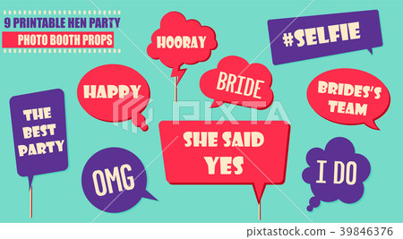 Colorful photo booth props set vector illustration Colorful photo booth props set vector illustration 39846376