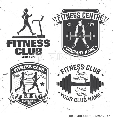 Set of fitness club badges. Vector. Concept for 39847037