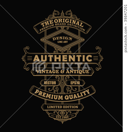 antique frame label vintage western typography 39847201