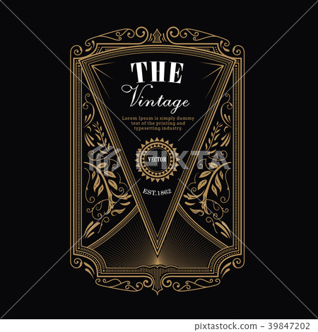 Antique frame vintage border western label Antique frame vintage border western label 39847202