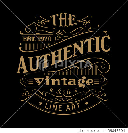 Vintage label western hand drawn antique vector Vintage label western hand drawn antique vector 39847204