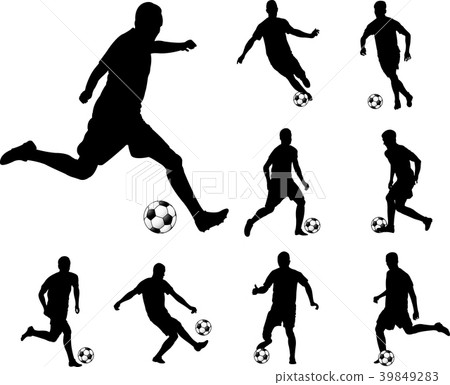 soccer players silhouettes 39849283