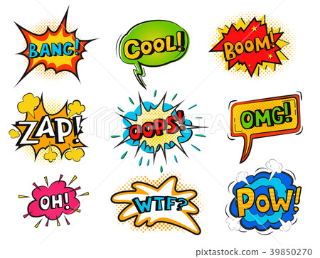 Pop art comic speech bubble boom effects vector - Stock Illustration ...