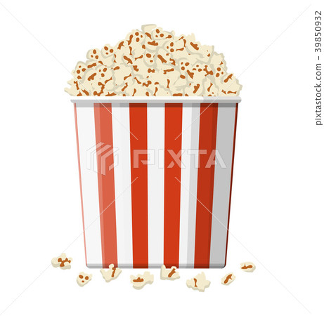 Carton bowl full of popcorn. 39850932