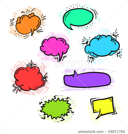 Set of bright colorful retro comic speech bubbles - Stock Illustration ...