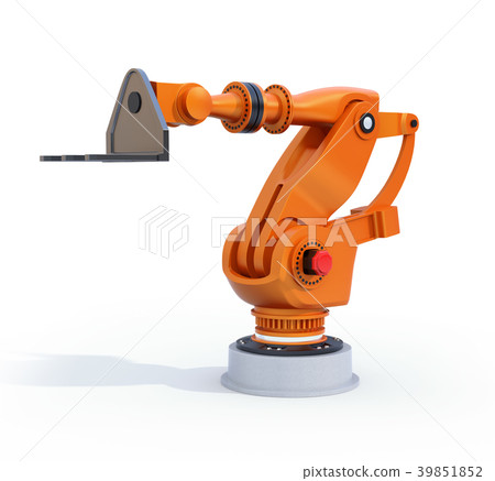 Image of large industrial robot with orange on white background 39851852