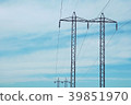 Electricity and energy concept. Electric pylons. 39851970