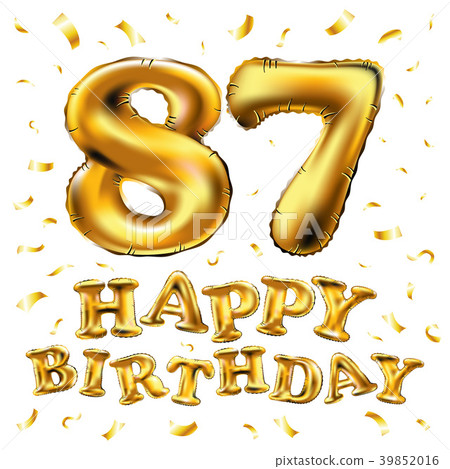 vector happy birthday 87 celebration gold balloons vector happy birthday 87 celebration gold balloons 39852016