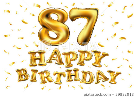vector happy birthday 87 celebration gold balloons vector happy birthday 87 celebration gold balloons 39852018