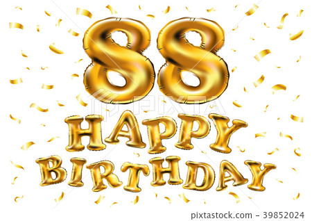 vector happy birthday 88 celebration gold balloons 39852024
