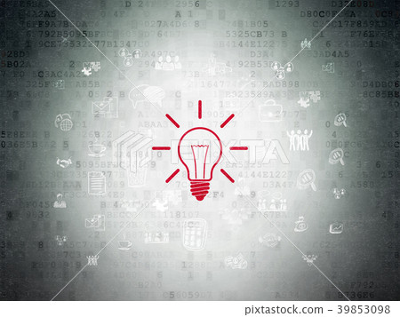 Finance concept: Light Bulb on Digital Data Paper - Stock Illustration ...