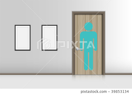 Realistic single door and interiors decorative Realistic single door and interiors decorative 39853134