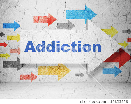 Healthcare concept: arrow with Addiction on grunge 39853358