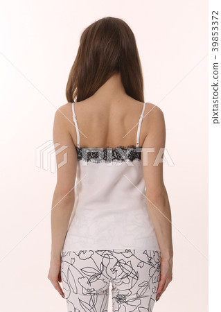 lace summer tank top black and white on woman young model 39853372