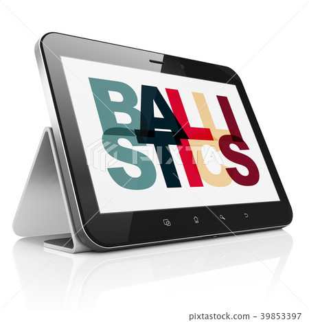 Science concept: Tablet Computer with Ballistics Science concept: Tablet Computer with Ballistics 39853397