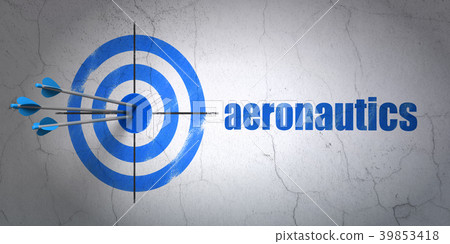 Science concept: target and Aeronautics on wall Science concept: target and Aeronautics on wall 39853418