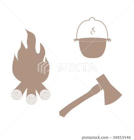 Stylized icon tourism and outdoor recreation: 39853546