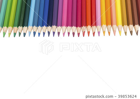 色的鉛筆連續在白色背景安排了 色的鉛筆連續在白色背景安排了 39853624