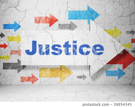 Law concept: arrow with Justice on grunge wall 39854345