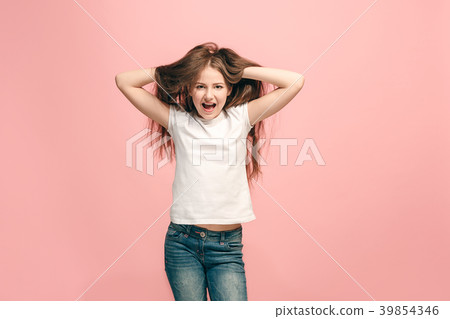 The squint eyed teen girl with weird expression 39854346
