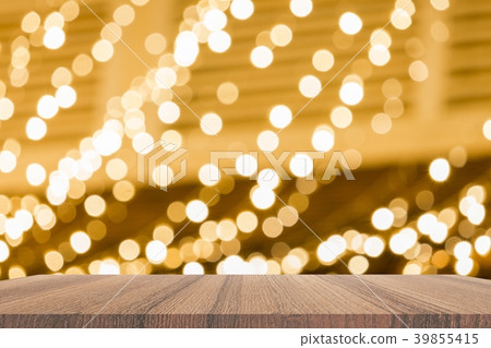 shelf Empty wood table and light bokeh background shelf Empty wood table and light bokeh background 39855415